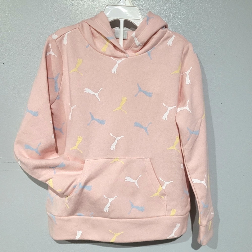 PUMA Youth French Terry Hoodie - Pink  XS (5/6)